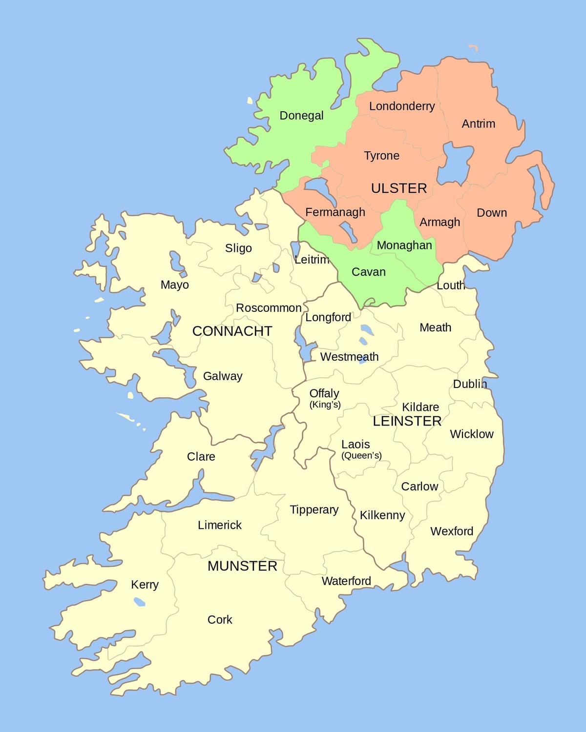 χάρτης της ιρλανδίας μνημεία