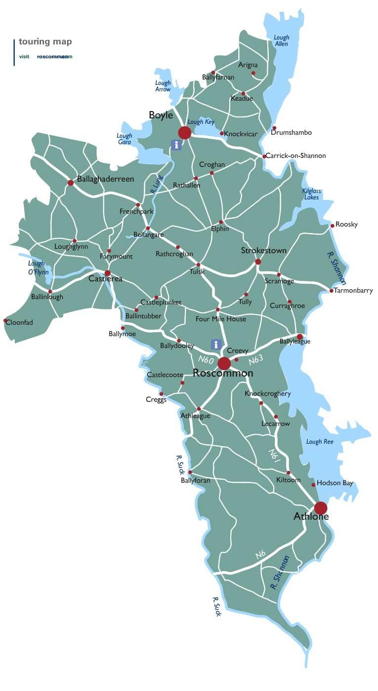 χάρτης της κομητείας roscommon ιρλανδία