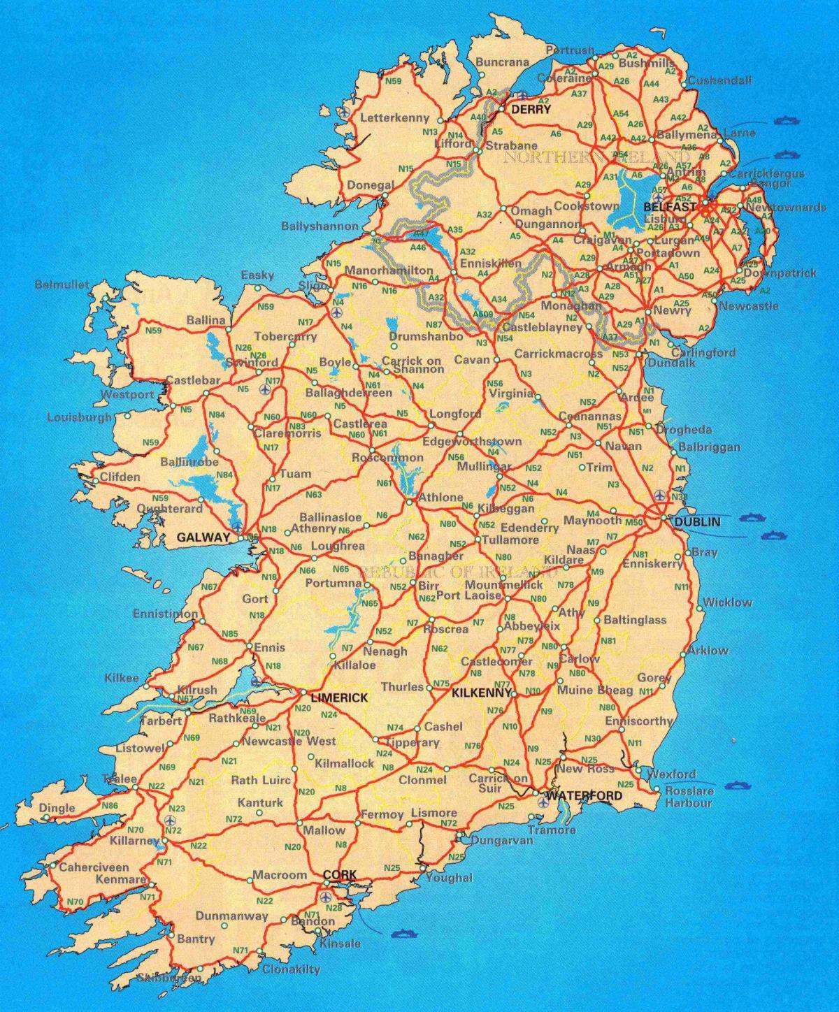 δωρεάν οδικός χάρτης της ιρλανδίας