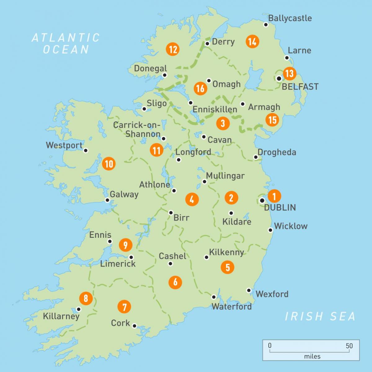 ιρλανδία στο χάρτη