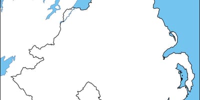 Κενό χάρτη της βόρειας ιρλανδίας