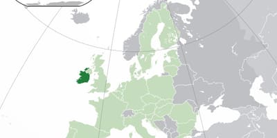 Ιρλανδία χάρτης στον παγκόσμιο χάρτη