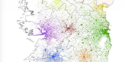 Ιρλανδία πυκνότητα πληθυσμού χάρτης