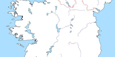 Χάρτης της κενό χάρτη της ιρλανδίας με ποτάμια