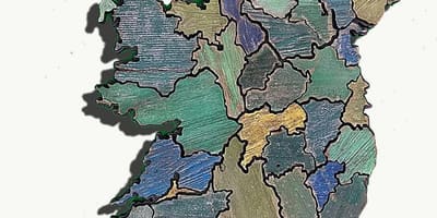 Χάρτης από το ξύλινο χάρτης της ιρλανδίας