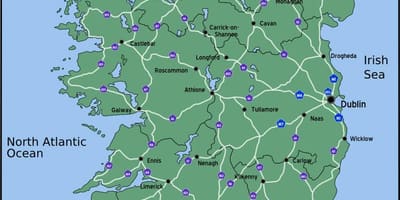 Χάρτης της οδήγησης χάρτης της ιρλανδίας απόσταση