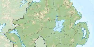 Χάρτης της φυσικής χάρτη της βόρειας ιρλανδίας