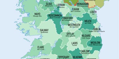 Χάρτης της irelands κομητείες
