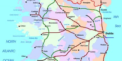 Εμφάνιση χάρτη τραίνο διαδρομές στην ιρλανδία