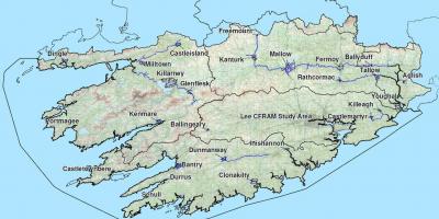 Λεπτομερή χάρτη της δυτικής ιρλανδίας